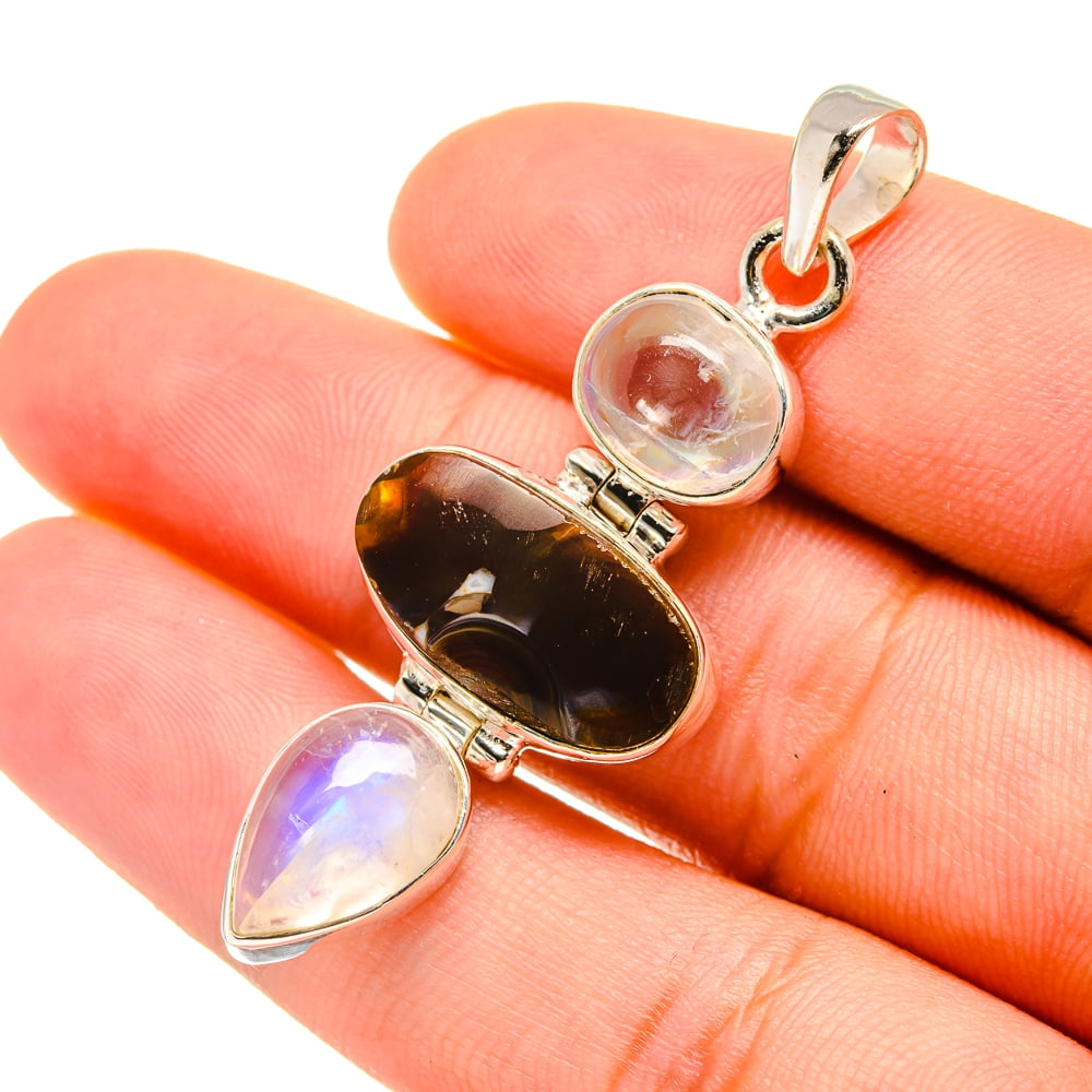 Rainbow Moonstone Gemstone Silver Pendant 925 Sterling Silver Rainbow Moonstone Pendant Handmade Silver Pendant Rainbow Moonstone Pendant