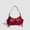 Red bag, variant on Summer Cool Edgy Motorcycle Bag for Women and Girls, Y2K Punk Style Baguette Underarm Handbag Shoulder Crossbody Purse with Stitching in Black for Daily Use