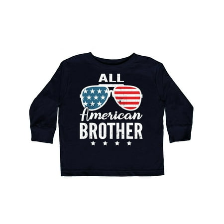 

Inktastic All American Brother USA Parade Gift Toddler Boy Girl Long Sleeve T-Shirt