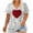 04 Red, variant on My Order Women's Short Sleeve Romantic Heart Print Round Neck Tees Valentine's Day Tops Plus Valentine Shirt My Items