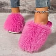 thumbnail image 7 of Bkhluea Fuzzy Faux Fur Slippers Women's Fluffy Long Hair Faux Fur Slip on Slides Fluffy Outdoor Flat Slippers Non-Slip Warm Home Slide Shoes, 7 of 7