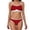 Swimwear-A0163Red, variant on Bikini Sets for Women Two Piece Bathing Suits Sporty Scoop Neck Swimwear High Cut Contrast Trim Summer Beach Swimming Pool Vacation Outfits