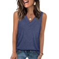thumbnail image 5 of Yigetop Tank Top for Women Women's 2025 Summer V Neck Solid Color Fashionable Loose Breathable Sports Daily Base Tank Top Womens Tops Navy XL, 5 of 10