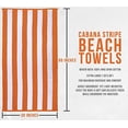 thumbnail image 2 of Utopia Towels Pack of 4 Cabana Beach Towels, Oversized 30 x 60 Inches Cotton Beach Towel Set, Smooth Ring Spun Texture for Pool and Swim Days, Modern Striped Design Bath Towels, Orange, 2 of 9