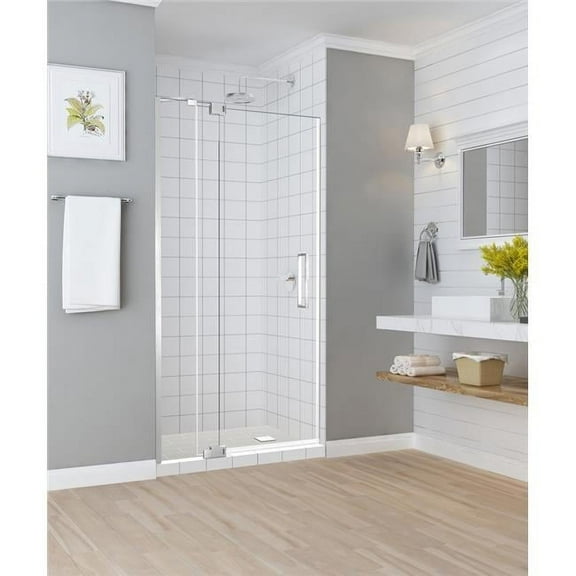 Aston SDR950EZ-SS-3642-10 Madox 36 to 42 x 74.875 in. Frameless Pivot Shower Door - Stainless Steel