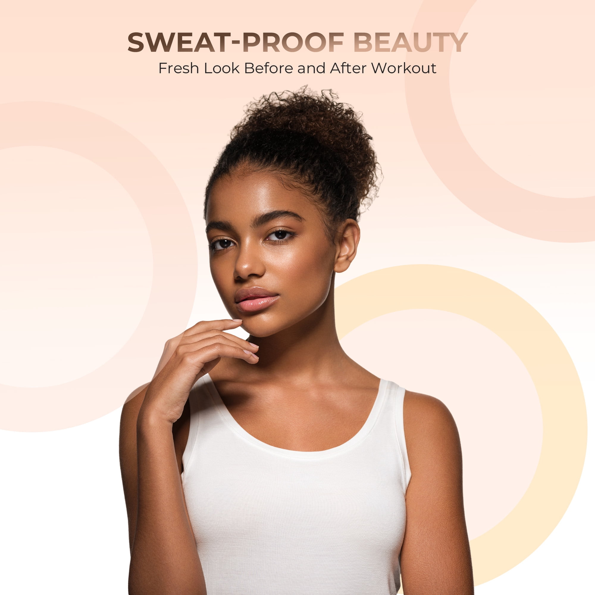 2pc FOUNDATION with KABUKI BRUSH Mineral Makeup (COCOA) Matte Loose Powder Bare Face Cosmetics Full Coverage Long Lasting All Skin Types SPF 18
