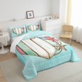 thumbnail image 4 of Beach Theme Comforter Set Twin Size, Cute Starfish Shell Bedding Set, Rustic Farmhouse Bedding Comforter Sets, Heart Pattern Down Comforter, Coastal Ocean Theme Quilt Set, Blue, 4 of 5