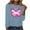 QR1-Blue, variant on VKOYWKM Breast Cancer Survivor T-Shirts for Women Breast Cancer Awareness T Shirt Long Sleeve Pink Ribbon Print Shirt Crew Neck Loose Fit Cancer Awareness Tee Tops