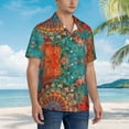 thumbnail image 3 of Kll Men'S Hawaiian Shirt Short Sleeve Button Down Beach Shirts-Mandala Colorful 1, 3 of 7