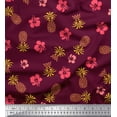 thumbnail image 1 of Soimoi Purple Velvet Fabric Floral & Pine Fruits Printed Craft Fabric by the Yard 58 Inch Wide, 1 of 1
