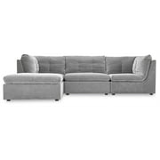 Weber 4-Piece Modular Sectional with Ottoman - Granite