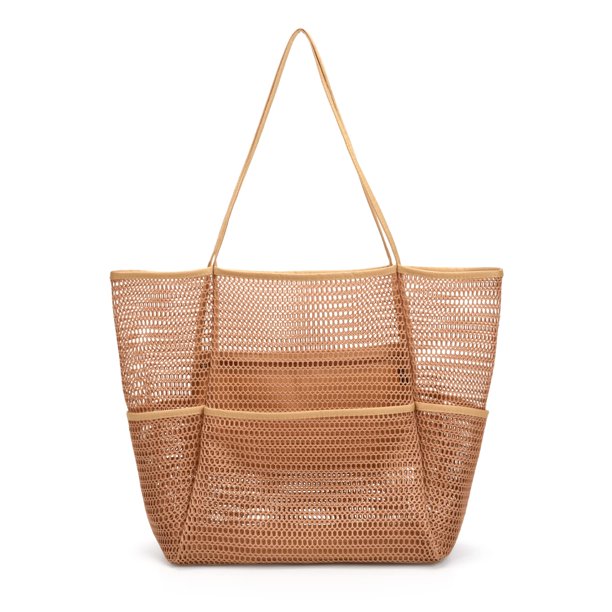 Bolsa de playa de malla Tainehs 2024 Upgrade impermeable para mujer