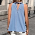 thumbnail image 6 of Uootdi Women's Denim Tops Halter Neck Sleeveless Ruched Camisoles Casual Loose Fit Lightweight Tops Gift, 6 of 7