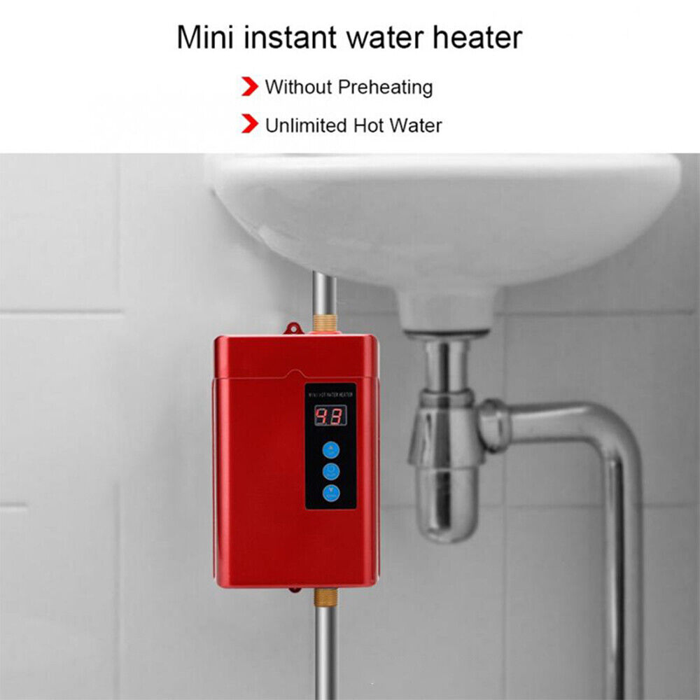 JahyShow 110V Kitchen Electric Hot Tankless Water Heater Sink Instant Boiler Bathroom (9.4x5.3x2.6 inches)