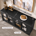 thumbnail image 6 of TV Stand with Power Outlet & LED Lights,63" Entertainment Center for TV up to 70 inch,TV Console with Adjustable Shelves & 2 Doors,Black, 6 of 11