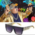 thumbnail image 3 of Disfraz de los 80 y los 90 compatible con accesorios para hombre, cadena falsa grande, rapero de los 80 y los 90, 3 of 5