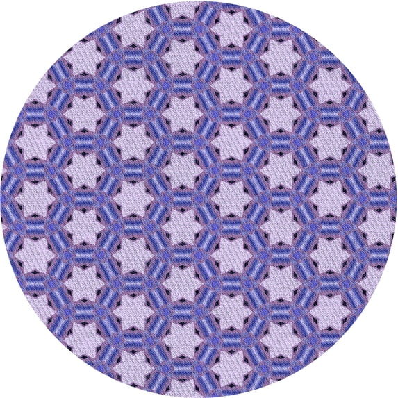 Ahgly Company Machine Washable Indoor Round Transitional Slate Blue Area Rugs, 4' Round