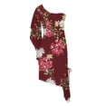 thumbnail image 4 of SMihono Robe d'Été Bohème pour Femmes Grande Taille Mode Décontractée Sans Manches une Épaule en Chiffon Uni Robe Slim, 4 of 5