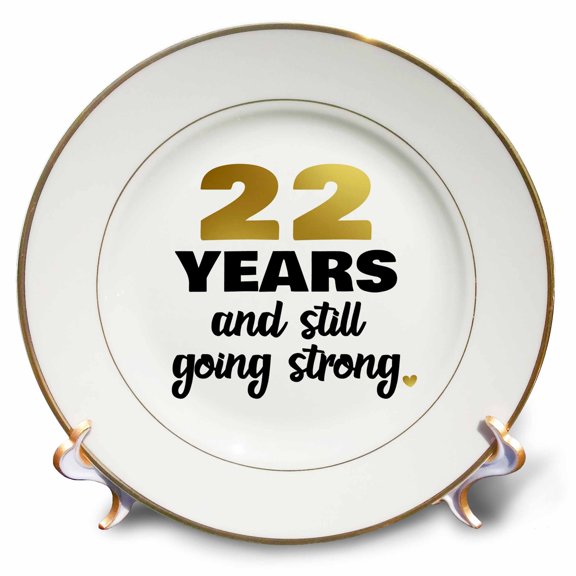 3dRose, 22 Year Anniversary Still Going Strong Gift For 22nd Wedding Anniversary, 8 inch Porcelain Plate