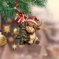 thumbnail image 5 of Cartoon Cow Decorative Ornament Christmas Tree Ornament Car Interior Animal Hanging Ornament for Christmas Home Decoration Window Wall Hanging Ornament, 5 of 5