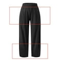 thumbnail image 2 of Kcodviy Womens Daily Casual Eight Long Pants Rompers for Women Casual Length Trousers Pockets Elastic Womens Pants Casual Trouser Paper Bag Pants Elastic Waist Solid Pants, 2 of 3