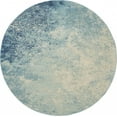 thumbnail image 1 of homeroots home decor 385373 8’ Round Light Blue and Ivory Abstract Sky Area Rug, 1 of 1