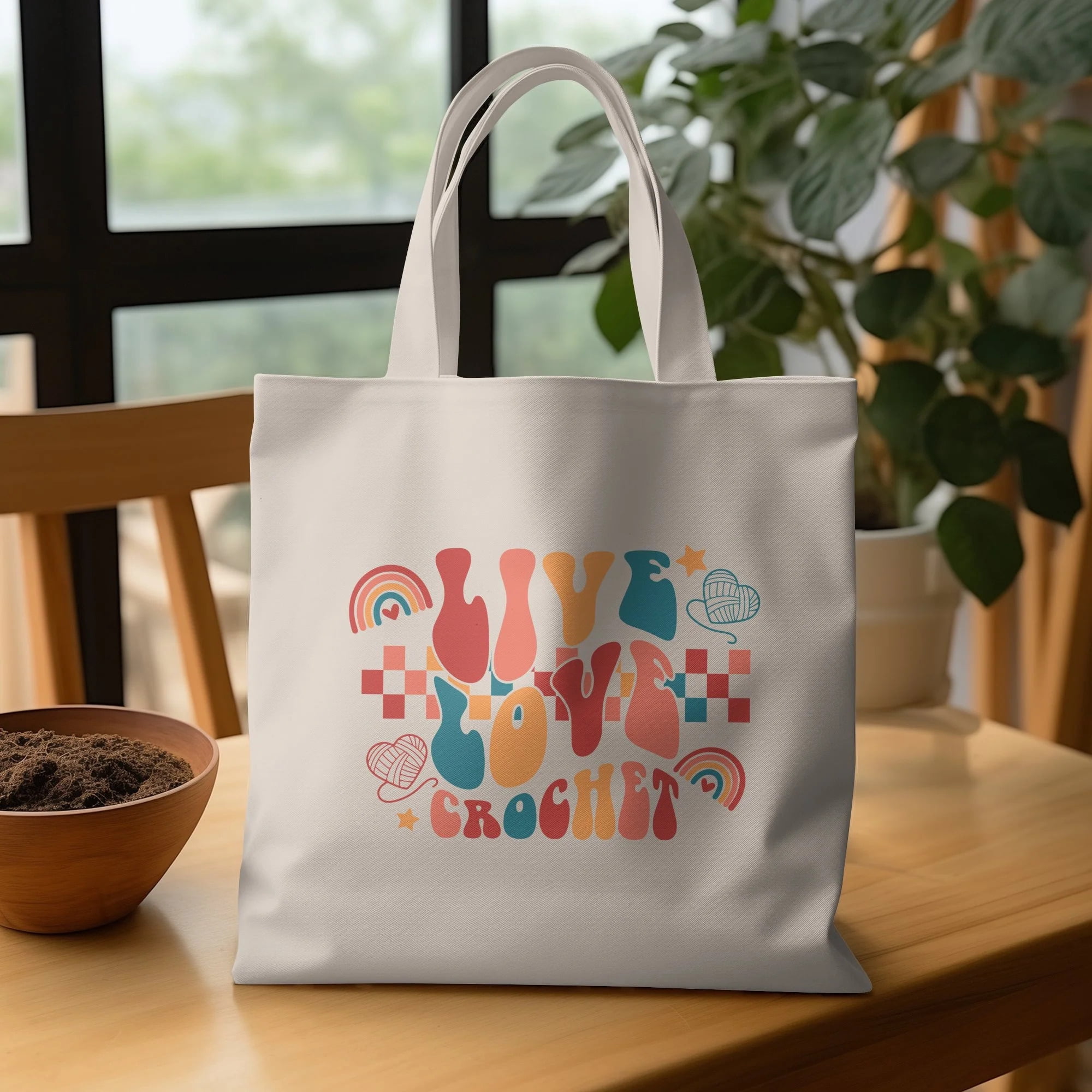 Crocheter Gift, Crocheting Yarn Tote Bag, Project Bag, Gift for Crocheter, Hobby Craft Bag