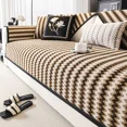 thumbnail image 3 of Luxury Non-slip Sofas Towel Couch Cover Wavy Line Sofa Seat Pad Furniture Protection Covers Chenille Sofa Covers for Living Room (Black,110x180cm 1pcs), 3 of 7