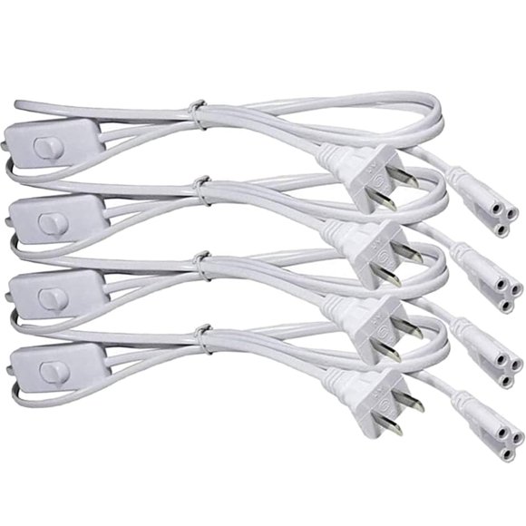 Cable de extensión de alimentación de tubo LED T5 T8 de 1,8 m con interruptor de encendido/apagado