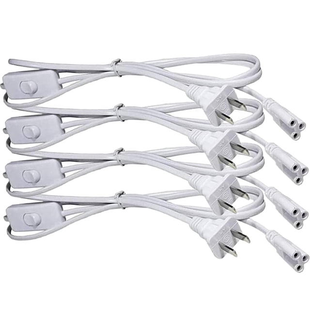 Cable de extensión de alimentación de tubo LED T5 T8 de 1,8 m con interruptor de encendido/apagado