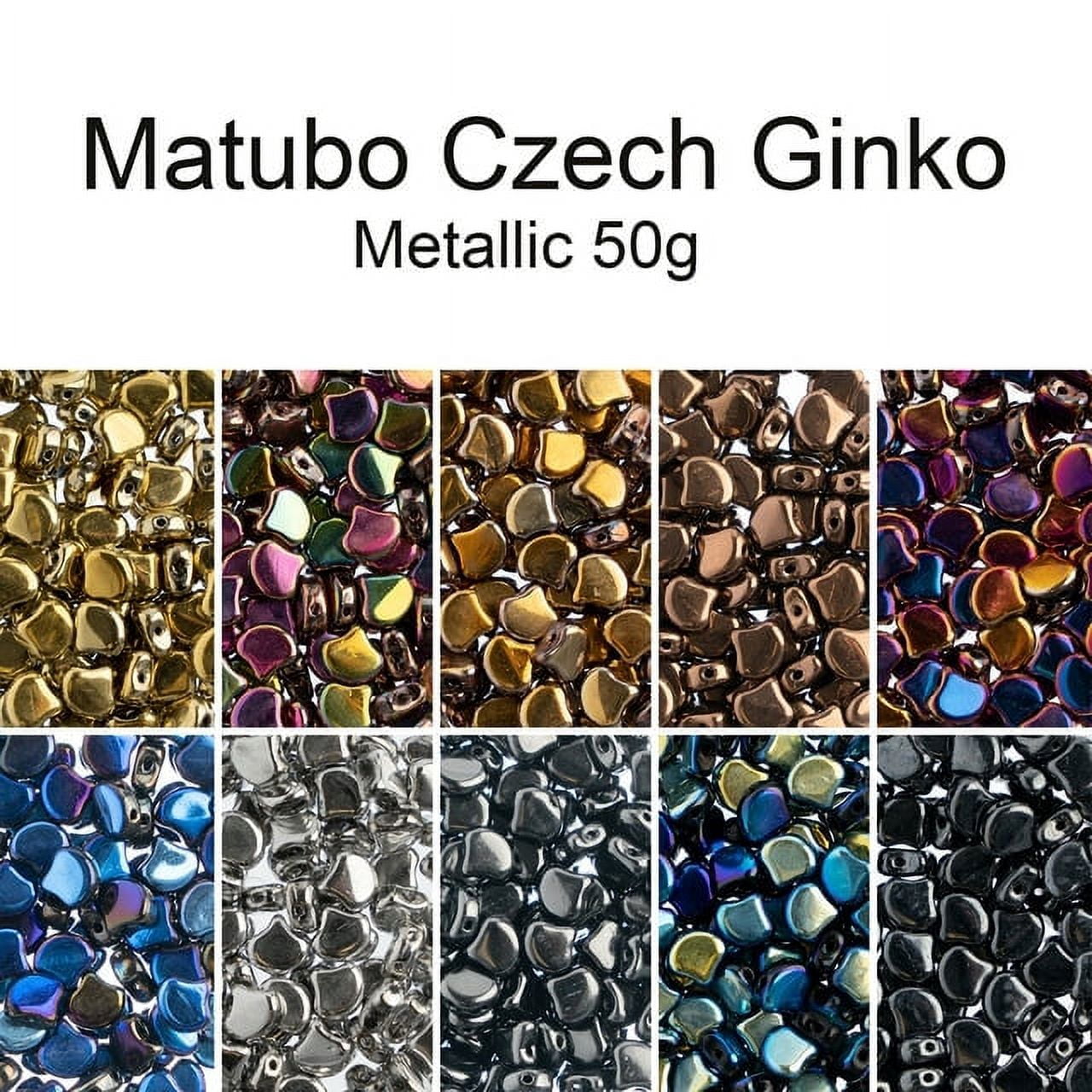 John Bead 50 Grams Czech Jet Sliperit Glass Ginkgo Leaf Beads | 23980-29503