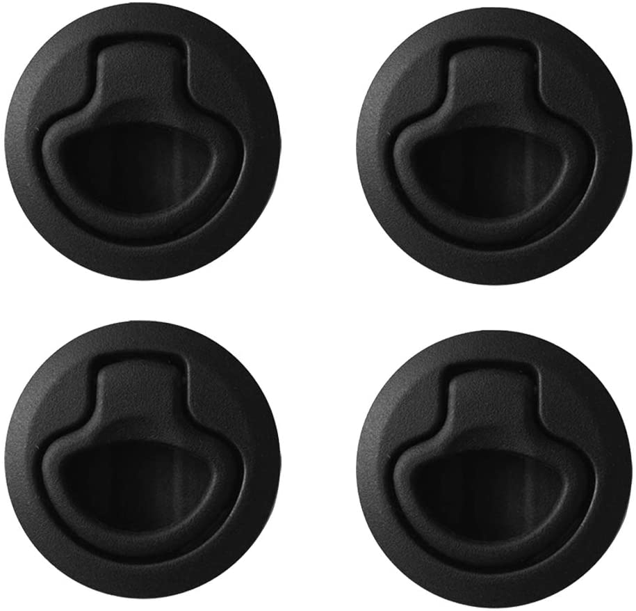 Nylon Black Non Locking 4pcs 2 inch 50mm Round Flush Pull Slam Latch for Boat Deck Hatch 1//2 inch Door Cabinet Hardware