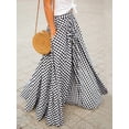 thumbnail image 5 of Gingham Long Skirts for Women Maxi Plaid Skirt A Line High Waist Summer Skirts Casual Trendy Black S, 5 of 7