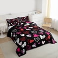 thumbnail image 3 of Manfei Valentine's Day 2pcs Bedding Comforter Set for Teens Female Men,Love Heart Print Twin Comforter Sets,Romantic Lover Couple Breathable Bedding Set,Luxury Bedroom Decor,Reversible, 3 of 8