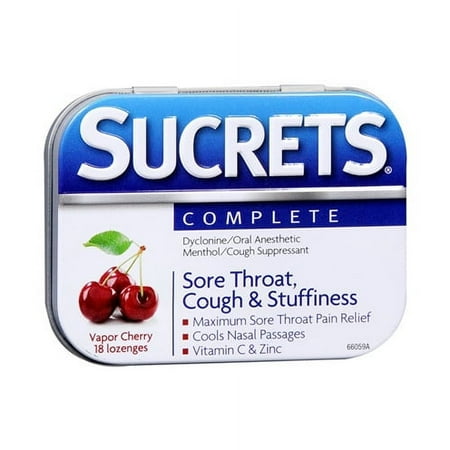Sucrets Complete Lozenges, Vapor Cherry - 18 Ea, 2 Pack