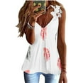 thumbnail image 4 of Spring Tops for Women 2025 Viikei Womens Tank Tops Plus Size Tank Tops for Women Fashion Women's Casual Printed V-Neck Sleeveless Pullover Off Shoulder Lace Tops Blouse T-Shirt, 4 of 6