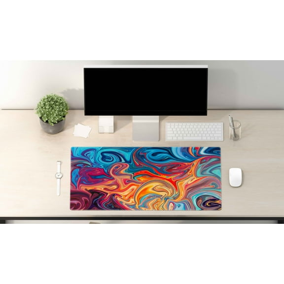 Desk Pad- colorful art - Gaming Mouse Pad - Portable Large Desk Pad - Non Slip Water Resistant Rubber Base-Gaming Mouse Pad Keyboard Pad