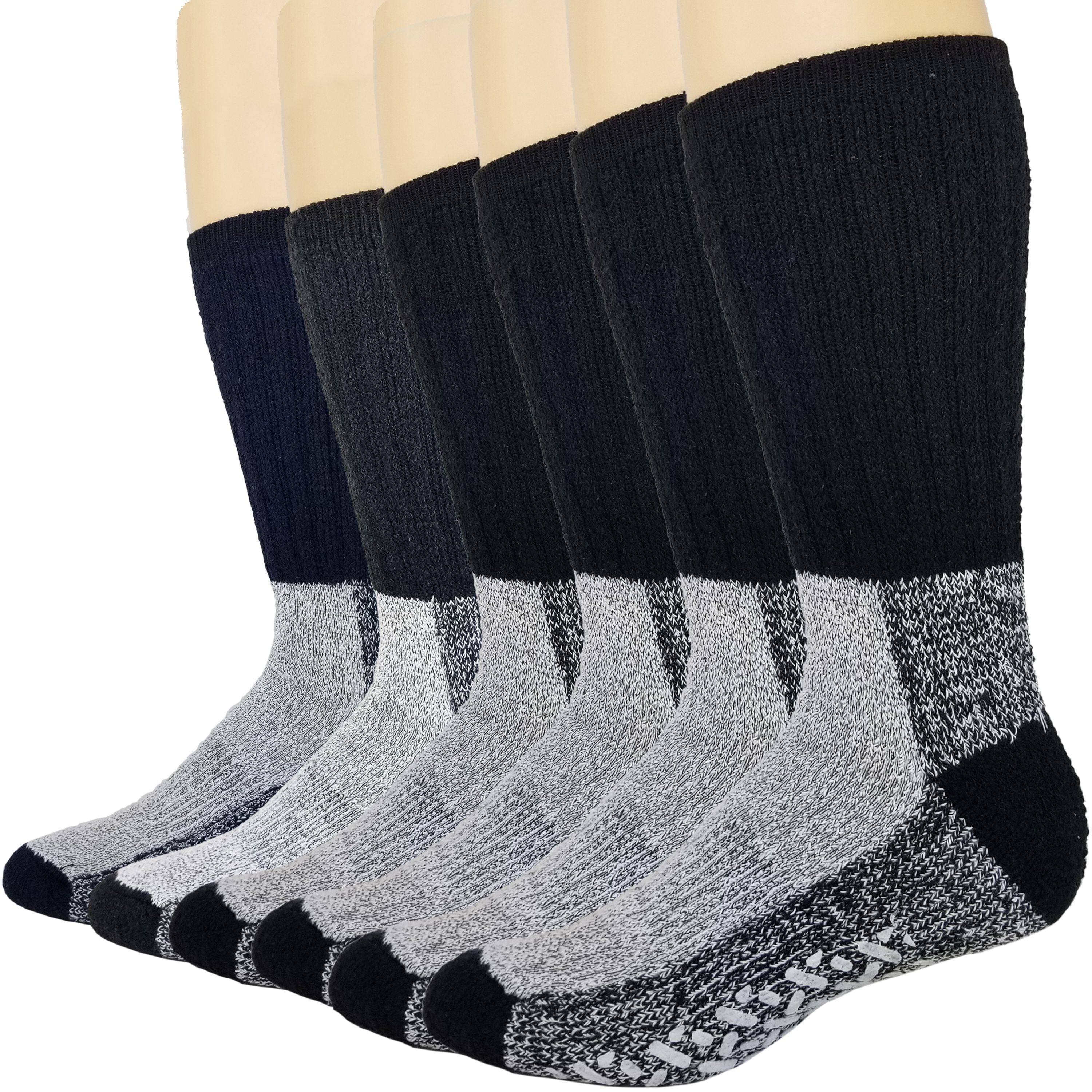 2 Pairs Merino Wool Ski Socks Long Walking Hiking Snowboard Warm Socks for Men Boys Thicken Terry Cushion Outdoor Athletic Socks Thermal Winter Mens Socks Size 6-9 UK 