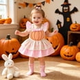 thumbnail image 4 of mgoYE My First Halloween Baby Girl Outfit Newborn Pumpkin Romper Dress Cute Baby Dresses Photography Outfits(Pink,3-6 Months), 4 of 8