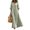 Army Green, variant on Women's Casual Resort-Style Solid-Color Ruffled-Sleeve V-Neck Button-Down Loose and Flowy Full-Skirted Dress Brown S