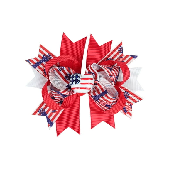 Valentine's Day Gifts for Woman Hair Clips Independence Day Hair Barrettes Patriotic Party Claw Clips Hair Accessories For Women Bow Hairpin Usa Stars Hair Clips Hair Jaw Clamp Head D