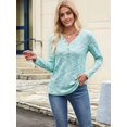 thumbnail image 6 of Womens Waffle Knit Tops V Neck Long Sleeve Shirts Dresy Casual Blouses Fall Outfits 2025 Green M, 6 of 7