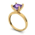 thumbnail image 2 of 1.5 ct Princess Cut Simulated Alexandrite Solitaire 18K Yellow Gold Womens Engagement Ring, 2 of 5