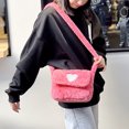 thumbnail image 1 of Bolso de mano peludo para mujer, bandolera suave y esponjosa, bolso de ocio ligero para mujer, 1 of 5