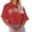Red, variant on Dellytop Women Half Sleeve Drop Shoulder Striped Basic Crop Tops