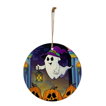 

Dvkptbk Halloween Pendant Pendant Decoration Halloween Wooden Hanging Tag