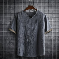 Vetsdori Mens Gray Shirts Dry fit Sports Pullover Athletic Short Sleeve Casual V-Neck T-Shirts for Men Solid Color