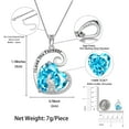 thumbnail image 2 of Juwaliy Collar Madre E Hija Plata de Ley 925 Azul Corazón de Amor Aguamarina Piedra de Nacimiento de Marzo Dije Joyería Mujer Regalo de Navidad Cumpleaños Día de la Madre, 2 of 6