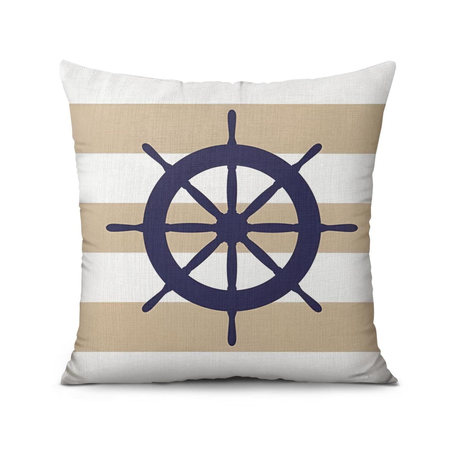 Navy Blue Ocean Starfish Coral Anchor Pillow Covers 20x20, Throw Pillow Cases 2 Pack, Sea Animal Cushion Cases for Bed Sofa Home Car Bedroom, Nautical Gifts