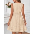 thumbnail image 2 of Merokeety Summer Dress for Women V Neck Flowy Vacation Mini Dress with Pockets Apricot s, 2 of 5